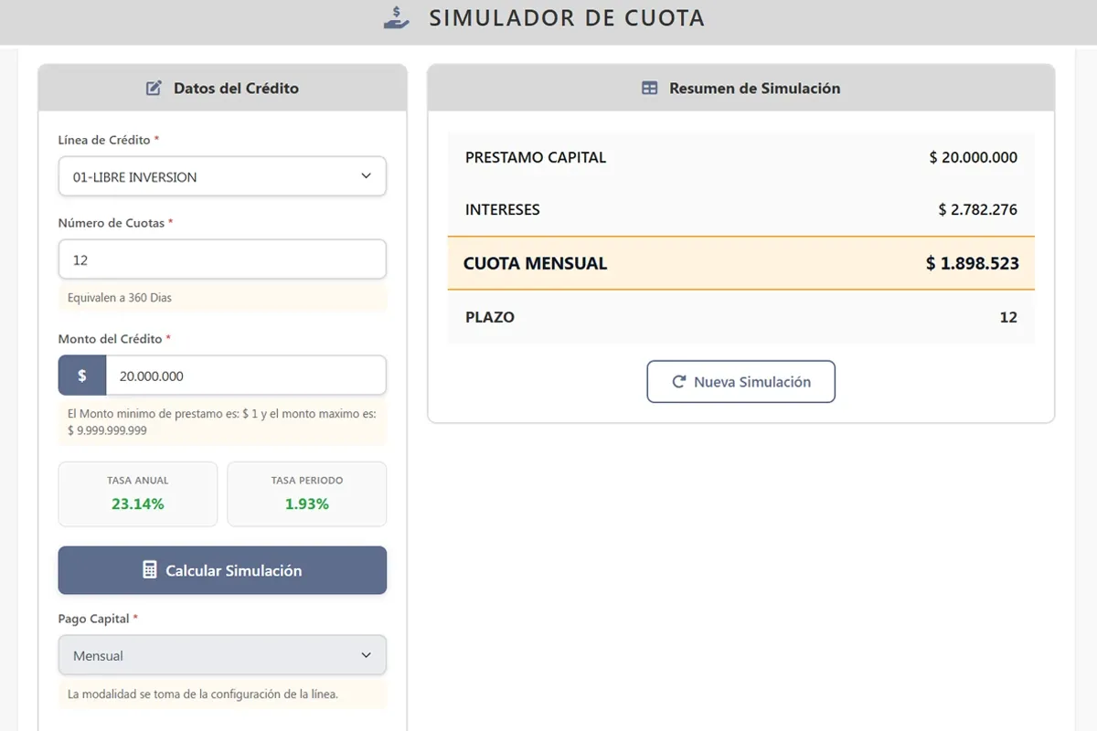 SFL interfaz Software